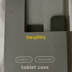 Heyday Folio Tablet Case For Ipad Mini 6 Greenish Gray Colored Suede