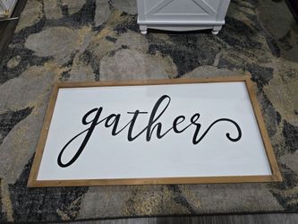 Large Farmhouse 'Gather' Framed Wall Decor