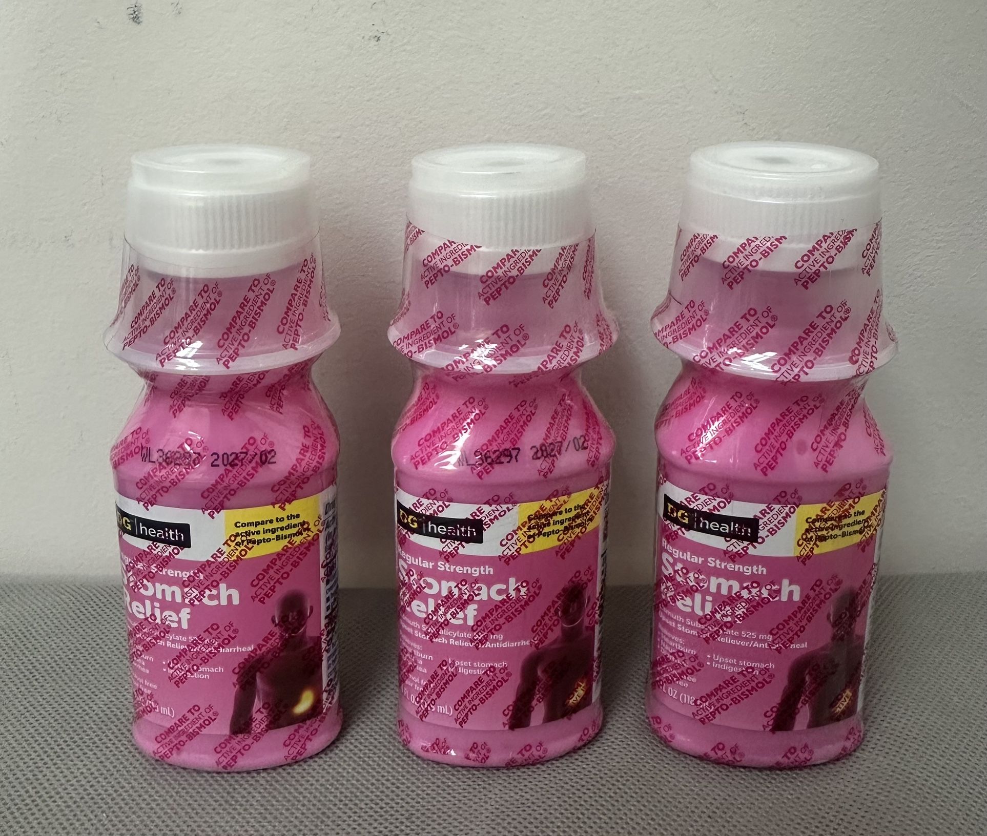 3 Bottles Of Regular Strength Stomach Relief, New