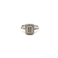 Ladies 1/4ctw Diamond Halo 10k White Gold Ring Size 8.25 11054084