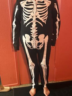 Skeleton Print One-Piece Jumpsuit Costume