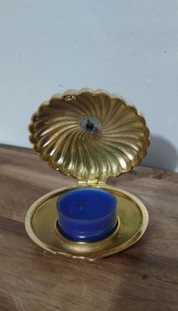 PARTY LITE BRASS - GOLD SEASHELL TEA LIGHT HOLDER 3.2" - Q1