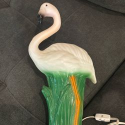 Vintage 1950S Pink Flamingo Blow Mold Lamp