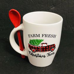 Farm Fresh Christmas 11 oz Mug with Red Spoon