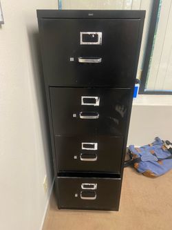 Black filing cabinet