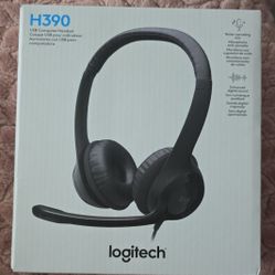 Logitech H390 Wired USB On-Ear Headset Black