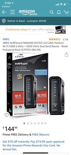 Motorola Arris Surfboard Modem AND router 3 in 1. Like new