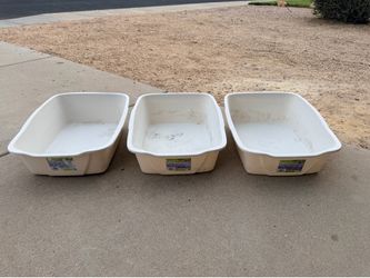 (3) Vibrant Life Open Top Extra Large Kitty Litter Box (LxWxH: 22” x 17” x 6.5”)