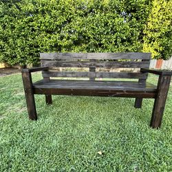 Wooden outdoor Bench with armrest