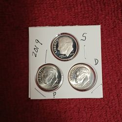 2019 P+D+S Rossevelt Dime Set