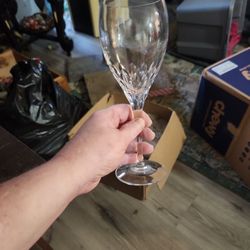 Set Of 6 or 12 Crystal Wine Glasses