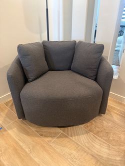 Beautiful by Drew Barrymore Drew accent chair in Charcoal Boucle