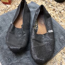 Black Glitter Toms