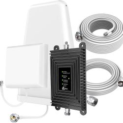 Cell Phone Booster for Home Office Compatible with All US Carriers Verizon AT&T Signal Boosts 5G 4G LTE 3G 2G Works on Band 2 4 5 12 13 17 25 66 Up to