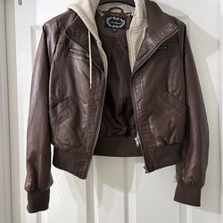 Brown Hoodie Women’s Bomber Jacket