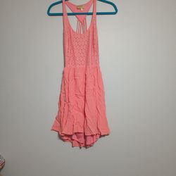 Salmon, Peach, Pink Vera Wang, Glam Princess, Cocktail Length Skater Dress With Strappy Back Details Size XL Fits Like 2x