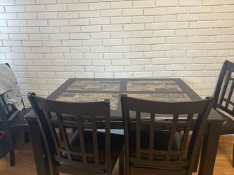 4 Chair Wood Dining Table Set