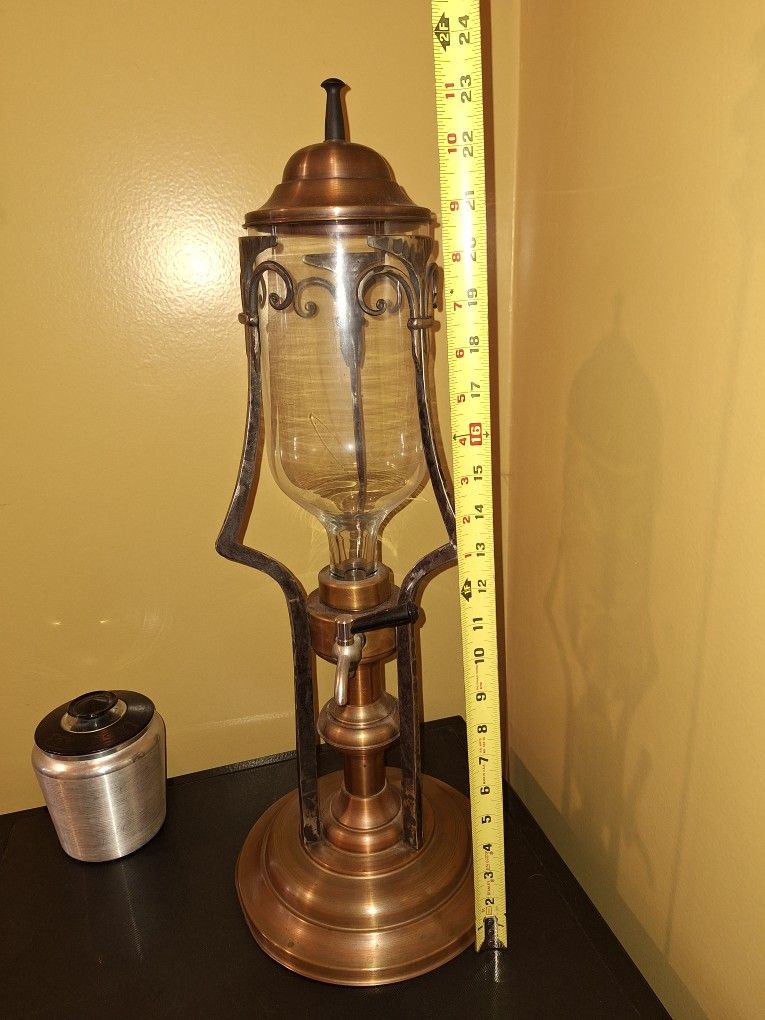 Copper, Metal, Glass Drinks Dispenser