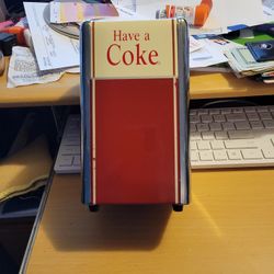 Vintage 1992 Coca-Cola Have A Coke Metal Napkin Holder Dispenser 