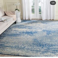 🌺🌹🍓R20#16 ($90) Safavieh Evoke Navy/Ivory 8 ft. x 10 ft. Solid Area Rug