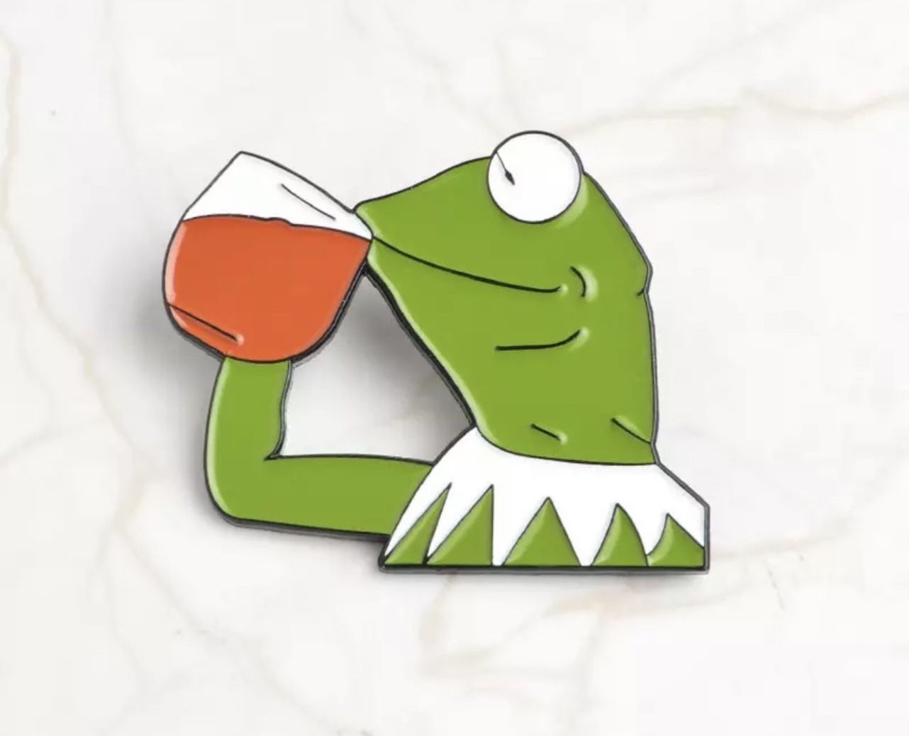 New Green Tea Frog Cute Funny Brooch Pin Jewelry Gift