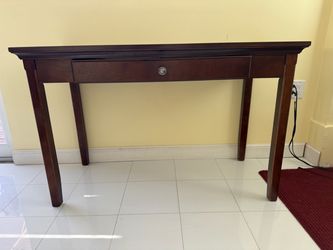 Dark Pottery Barn Wood Desk with Drawer