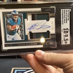 Panini 2019 One Miles Sanders Eagles Rookie Dual Patch Auto #38 /149 BGS 9.5