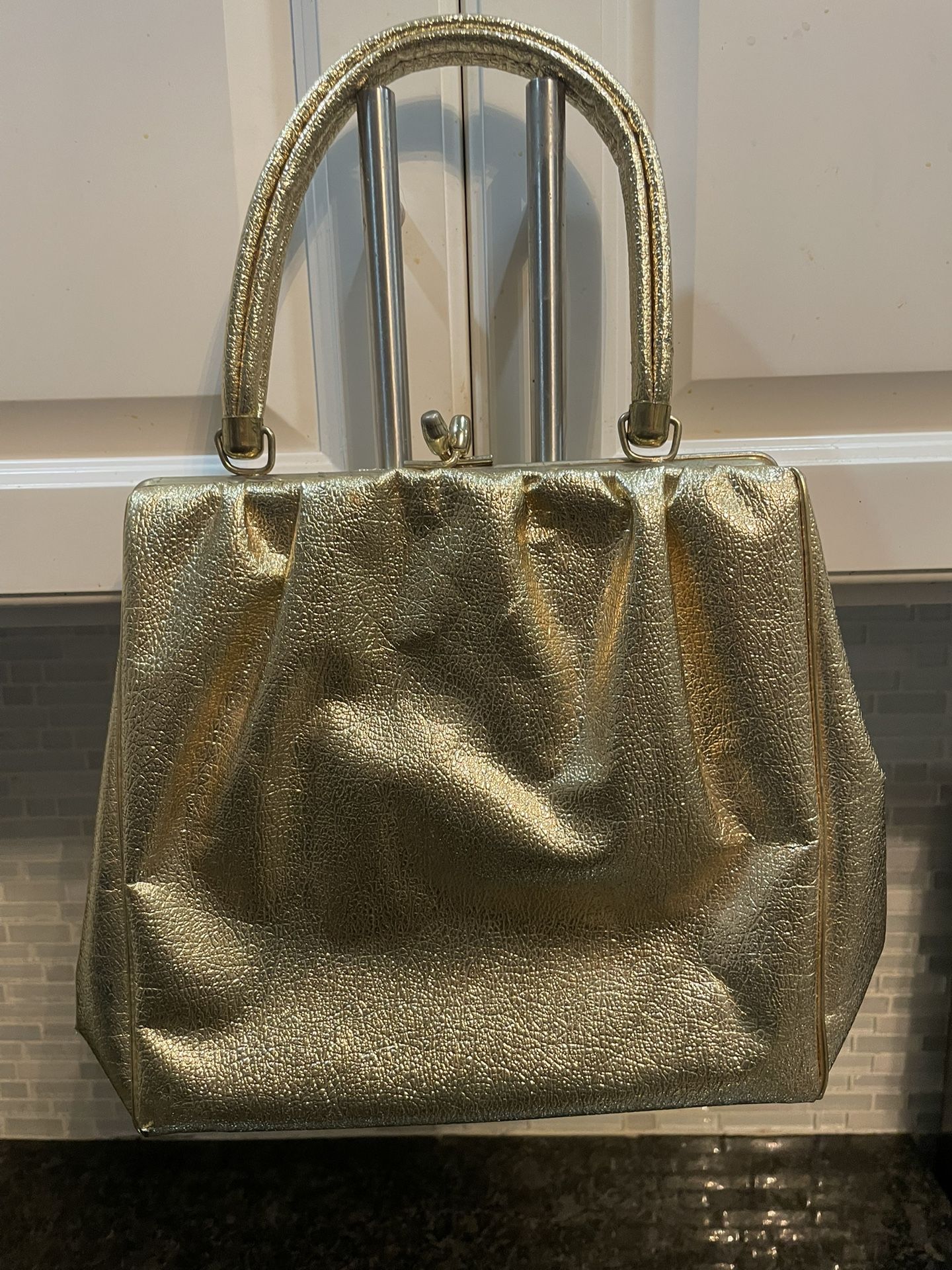 Vintage Mid-Century Metallic Gold PB USA Purse