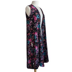 LULAROE Joy Vest Kimono Floral Womens Small