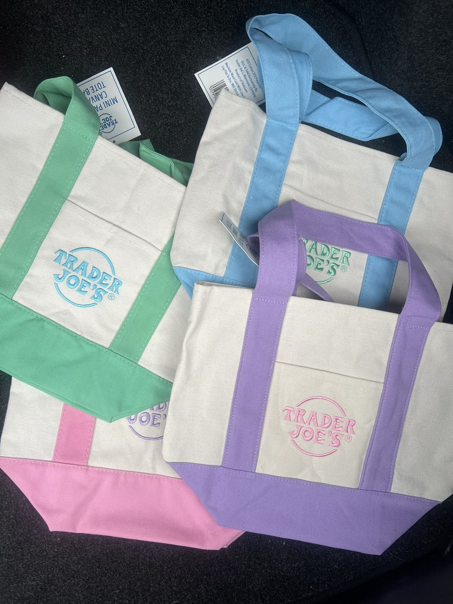trader joes pastel tote bag