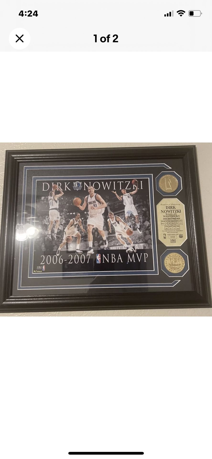Dirk Nowitzki 2006-07 Regular Season MVP Highland Mint Plaque W/Coins #ED 6/1000
