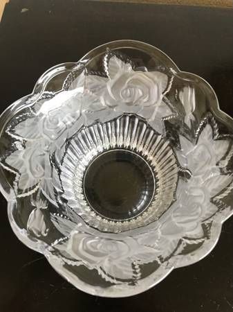 Frosted Rose Crystal Candy - Nut- Votive -Serving Bowl