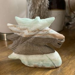 Caribbean calcite unicorn head