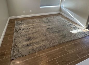 Large Abstract Lrge Area Rug Gray Beige 6’6”X9’2”