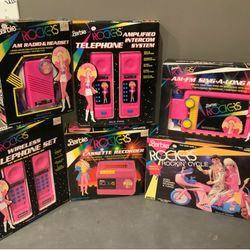 Vintage 1980’s Barbie and the Rockers Radio,Telephone,Cassette Recorder & Rockin’ Cycle