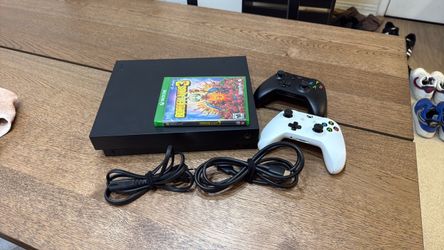 Xbox One X Console Bundle with Two Controllers and Borderlands 3 Game