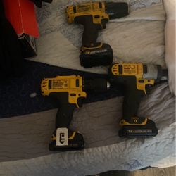 Dewalt 12v 2 Drills And Impact No Charger 