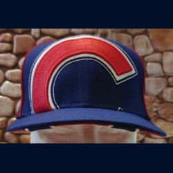 Chicago Cubs Size 7 1/8 New Era 59FIFTY "GIANT OVER/UNDER LOGO" Hat (NW/OT) UNWORN😇 MINT CONDITION! Please Read Description.