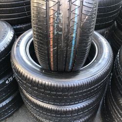 SET OF FOUR TIRES 215/55217 TOYO SEMI NEW 95%TREAD LIFE $300 PRICE INCLUDES PROFESSIONAL ISTALATION AND TAX