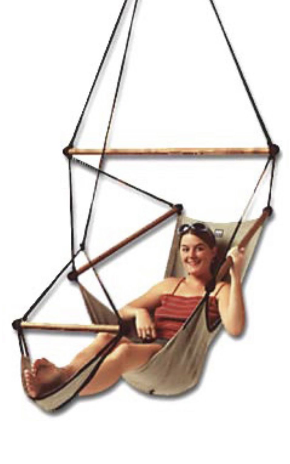 SKY Chair / Hanging Hammock Air Chair in black w/ footrest