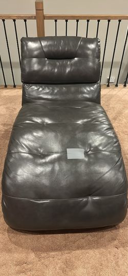 Leather Chaise Sofa Gray