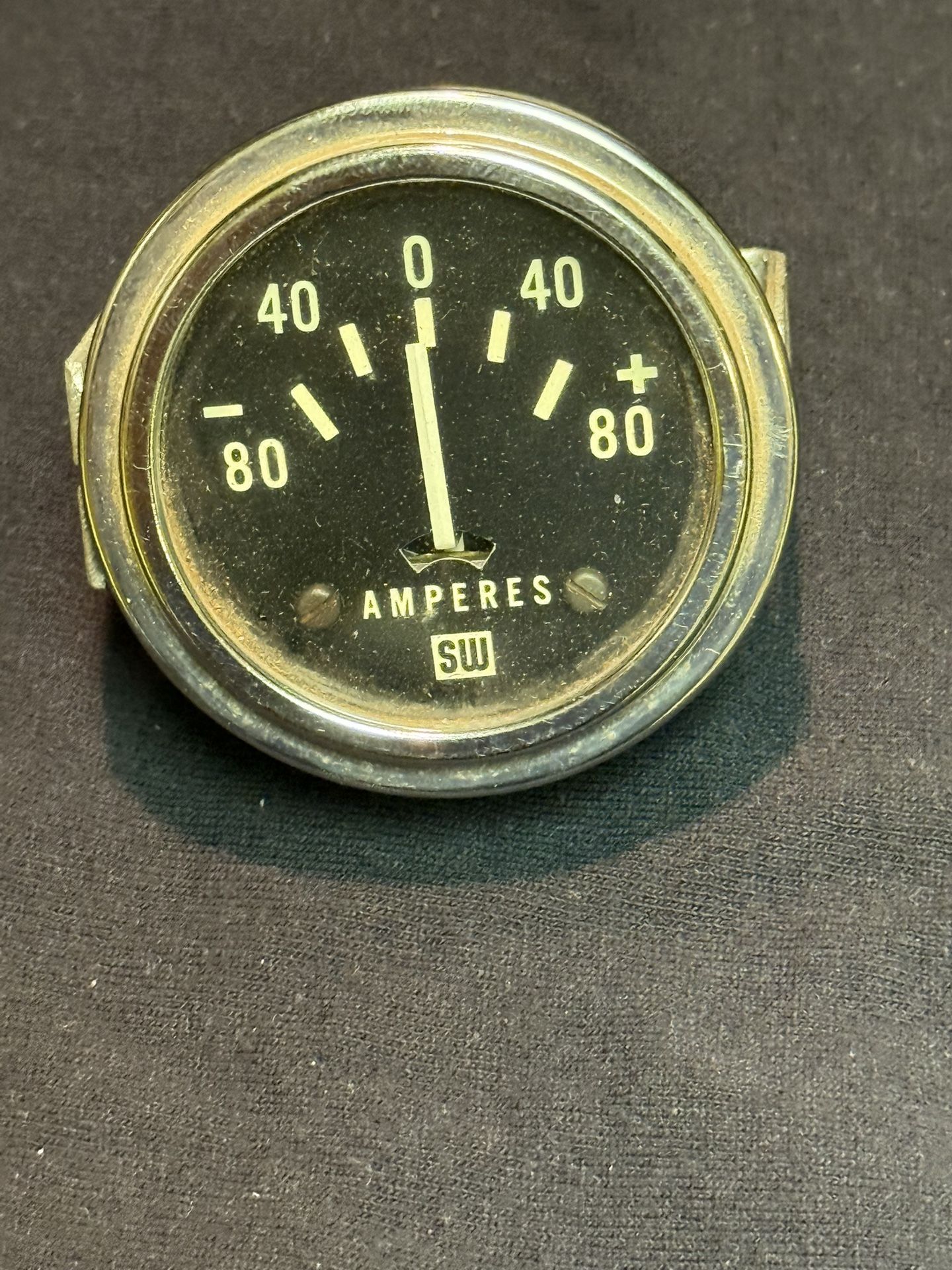 Vintage Sw Stuart Warner 80 – 0–80 Amp Amperes Gauge
