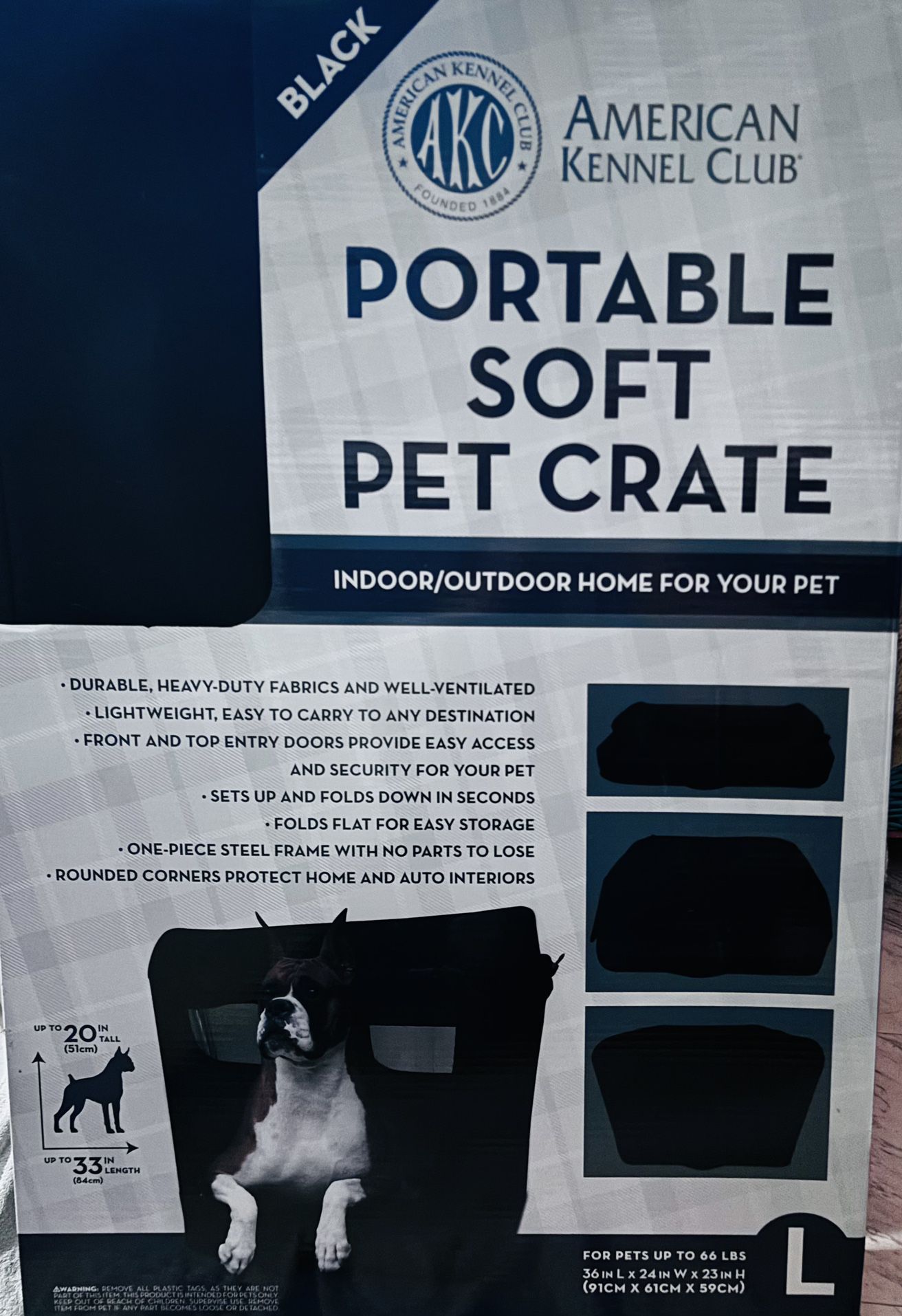 BRAND NEW -PORTABLE SOFT PET CRATE ! 