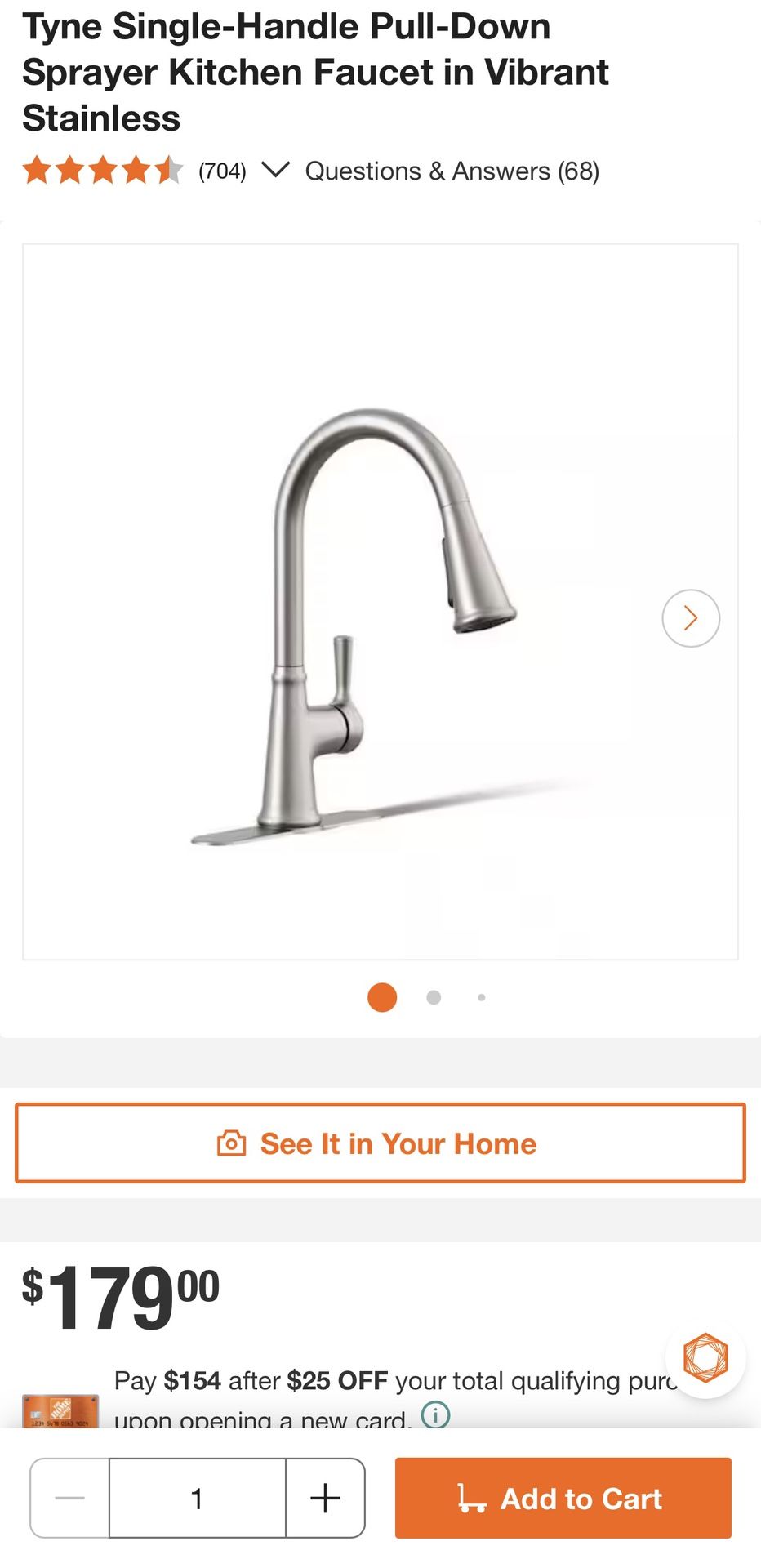 Kohler kitchen sink faucet with sprayer