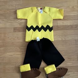 Peanuts Charlie Brown Costume Child Size 4–6 Shirt Shorts Boot Covers 