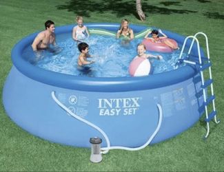 15ft x 48ft swimming pool with filter pump ladder cover