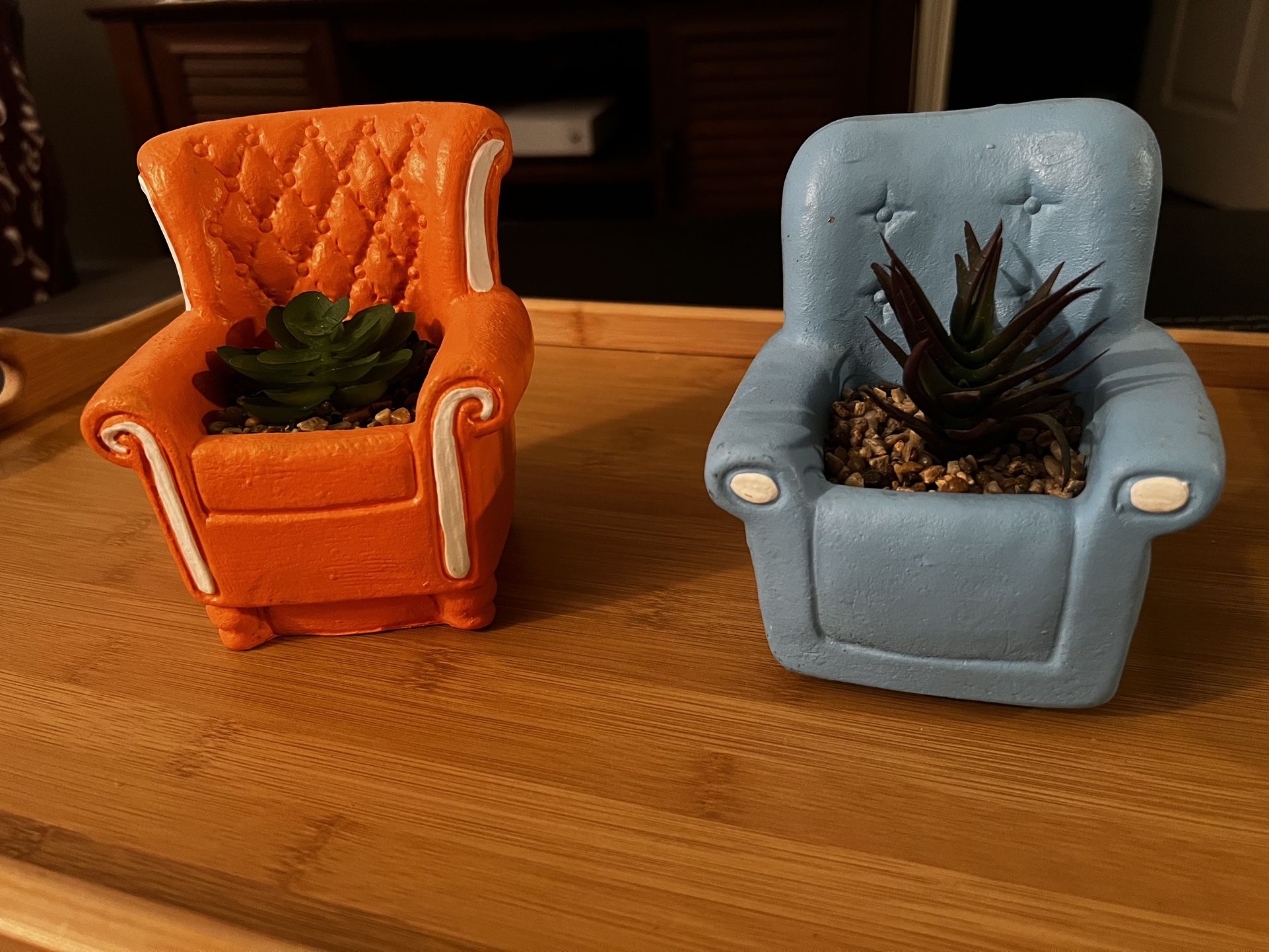 2 Set Cute Fake Succulent Chairs
