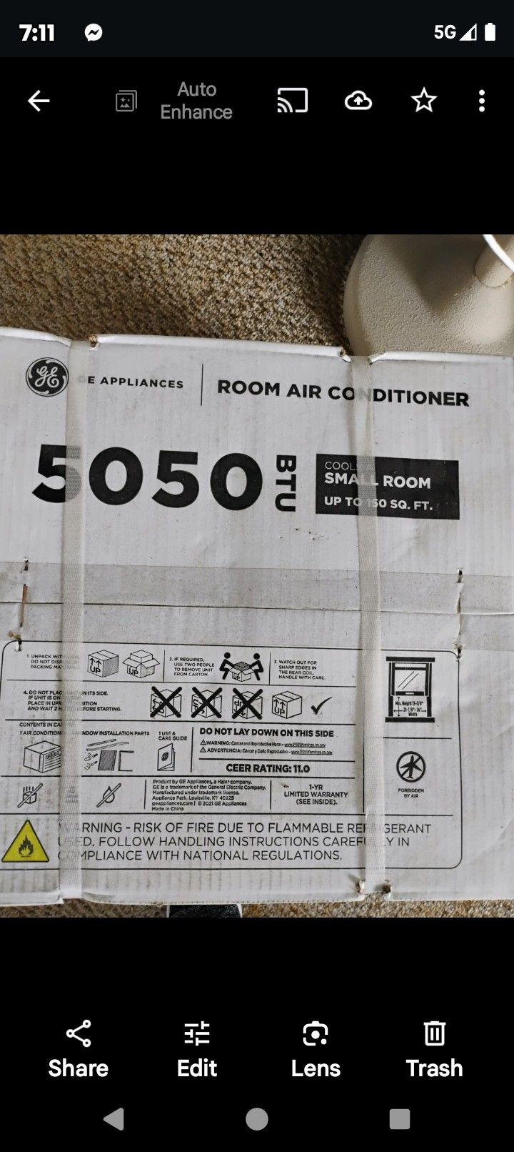 Brand new in the box room air conditioner.