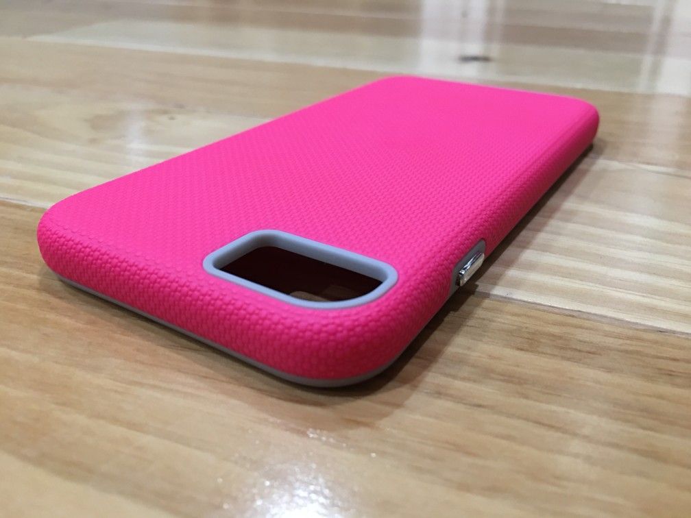 iPhone SE3 SE2 8 Case Hybrid Modern Slim Grip Textured Design Rose Red