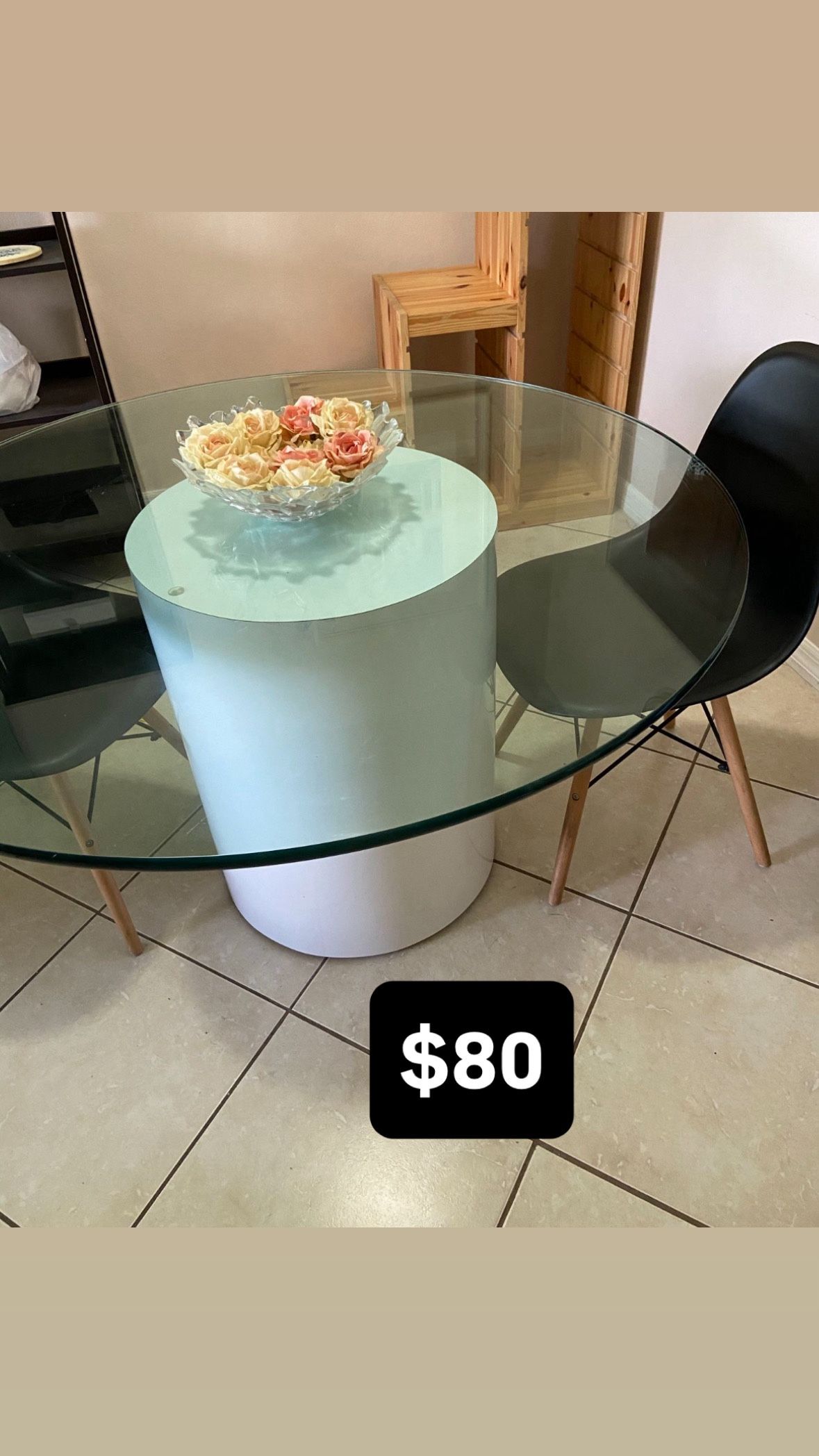 Glass Table Fits 6 Chairs